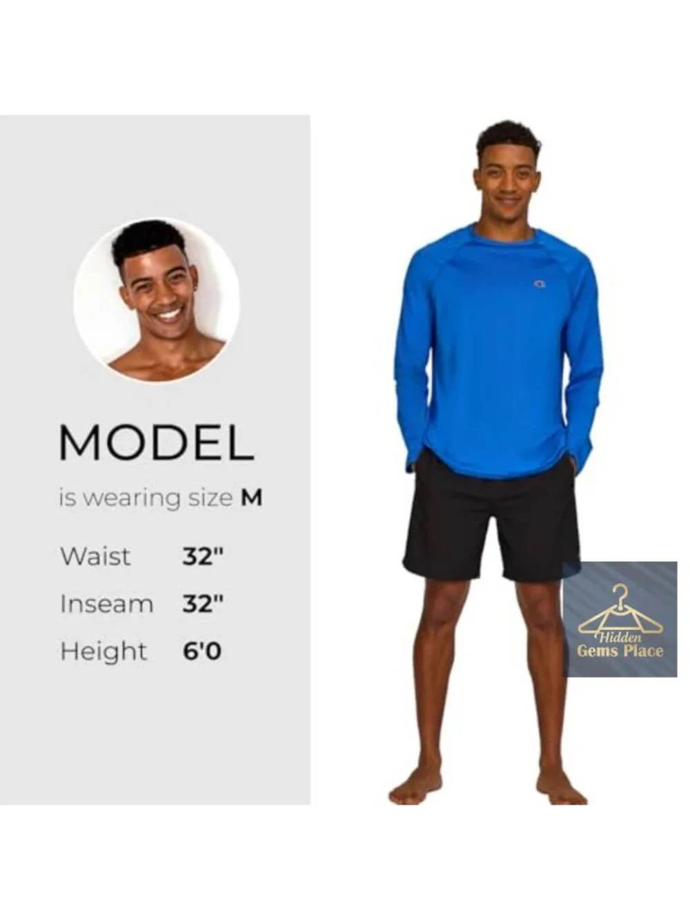 Men's UPF 50+ Long Sleeve Rash Guard Swim Shirt Quick Dry